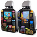 Car Backseat Organizer with 10" Table Holder, 9 Storage Pockets Seat Back Protectors Kick Mats for Kids Toddlers, Travel Accessories, 2 Pack (Black)