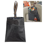 2Pack Small Car Trash Bag with Waterproof Liner and Storage Pocket | Hanging Car Garbage Bag Holds Wet and Dry Car Trash Without Taking Up Floor or Legroom Space - Black - Size 2Pack