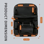 3.15"D x 17.7"W x 25.2"H Universal Premium Leather Foldable Car Backseat Organizer with Table Tray, Car Seat Back Protector with Garbage Bag Touch Screen Pad Holder, Car Kick Mats with Tissue Box - Beige - Size 2Pack