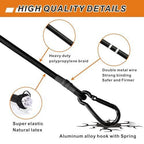 Bungee Cords with Carabiner Hooks Heavy Duty, Outdoor Black Bungee Straps, Strong Industrial Grade Elastic Bungee Rope for Securing Tarps, Luggage, Tents，Bikes, 12in + 24in + 48in，8pcs