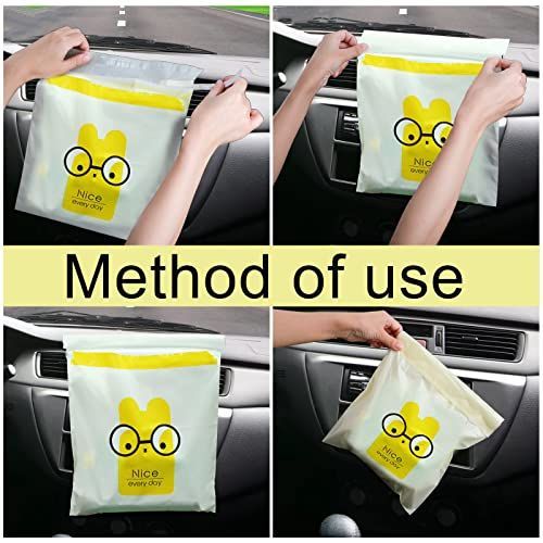 120pcs Car Trash Bag, Stick-on Disposable Trash Bag | Leakproof Vomit Bags for Car, Kitchen, Travel, Camping, Bedroom, Study Room, Office