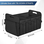 Car Trunk Organizer, Trunk Storage Organizer with 72L Large Capacity Waterproof Collapsible and 11 Pockets, Trunk Organizer for Suv/Jeep/Sedan, Large Size, Black