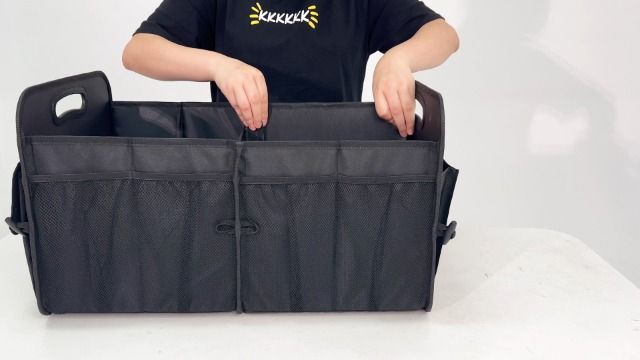 Car Trunk Organizer, Trunk Storage Organizer with 72L Large Capacity Waterproof Collapsible and 11 Pockets, Trunk Organizer for Suv/Jeep/Sedan, Large Size, Black