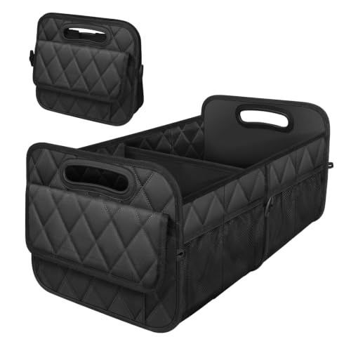Car Trunk Organizer for SUV, Car Organizers and Storage with Reinforced Handles, Car Accessories for Women/Men 50LWaterproof Polyester Trunk Organizer, Black
