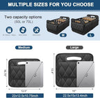 Car Trunk Organizer for SUV, Car Organizers and Storage with Reinforced Handles, Car Accessories for Women/Men 50LWaterproof Polyester Trunk Organizer, Black