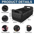 Car Trunk Organizer for SUV, Car Organizers and Storage with Reinforced Handles, Car Accessories for Women/Men 50LWaterproof Polyester Trunk Organizer, Black