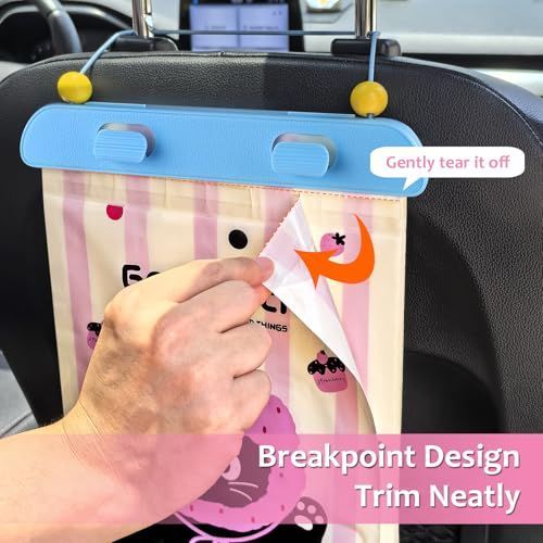 20Pcs Disposable Car Trash Bag, Car Garbage Bag Hanging Vehicle Trash Can Auto Rubbish Pouch Dustbin Bags Garbage Container Car Accessories, Leakproof, Smellproof, Portable for Women & Adults - Pink - Size 20 Pcs
