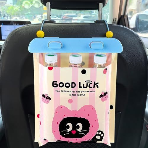 40Pcs Disposable Car Trash Bag, Car Garbage Bag Hanging Vehicle Trash Can Auto Rubbish Pouch Dustbin Bags Garbage Container Car Accessories, Leakproof, Smellproof, Portable for Women & Adults - Pink - Size 40 Pcs