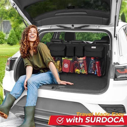 Car Trunk Organizer, LARGE CAPACITY Car Storage Bag with 8 Pockets, 7X Upgraded Trunk Storage Organizer for Car, SUV, Truck, MPV