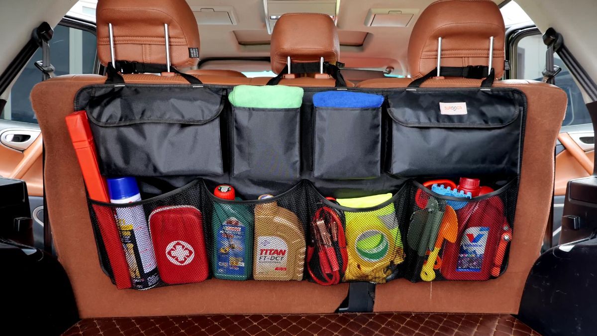 Car Trunk Organizer, LARGE CAPACITY Car Storage Bag with 8 Pockets, 7X Upgraded Trunk Storage Organizer for Car, SUV, Truck, MPV