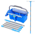 Professional Window Cleaning Kit with Bucket 3 Gallon, 76" Long Handle Squeegee and Microfiber Scrubber, High Window Washing Equipment for Indoor Outdoor, Commercial, Home, Car