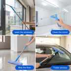 Professional Window Cleaning Kit with Bucket 3 Gallon, 76" Long Handle Squeegee and Microfiber Scrubber, High Window Washing Equipment for Indoor Outdoor, Commercial, Home, Car