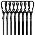 8 Pcs 24in Bungee Cords with Carabiner Hooks Heavy Duty, Outdoor Black Bungee Straps, Strong Industrial Grade Elastic Bungee Rope for Securing Tarps, Luggage, Tents，Bikes or Garden Tidying