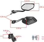 Universal Bike Rear View Mirror, Adjustable Handlebar Rearview Mirror for Motorcycle, E-Bike, Scooter, Mountain Bike, Aluminum Alloy, Wide Angle (Black)