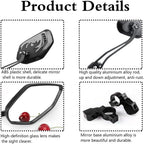 Universal Bike Rear View Mirror, Adjustable Handlebar Rearview Mirror for Motorcycle, E-Bike, Scooter, Mountain Bike, Aluminum Alloy, Wide Angle (Black)