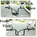 Universal Bike Rear View Mirror, Adjustable Handlebar Rearview Mirror for Motorcycle, E-Bike, Scooter, Mountain Bike, Aluminum Alloy, Wide Angle (Black)