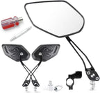 Universal Bike Rear View Mirror, Adjustable Handlebar Rearview Mirror for Motorcycle, E-Bike, Scooter, Mountain Bike, Aluminum Alloy, Wide Angle (Black)