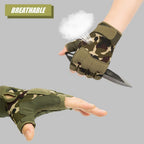 Tactical Fingerless Gloves with Knuckle Protection – Breathable Outdoor Gloves for Shooting, Hunting, Cycling, and Training (Black,M)