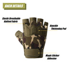 Tactical Fingerless Gloves with Knuckle Protection – Breathable Outdoor Gloves for Shooting, Hunting, Cycling, and Training (Black,S)