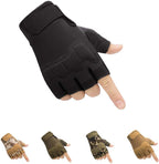 Tactical Fingerless Gloves with Knuckle Protection – Breathable Outdoor Gloves for Shooting, Hunting, Cycling, and Training (Black,XL)