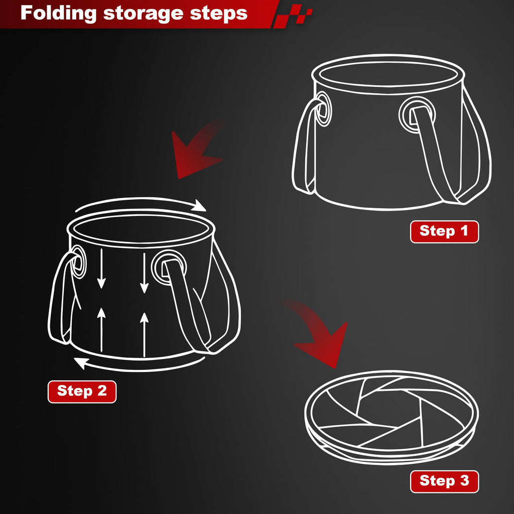 Multi-Use Collapsible Bucket – Foldable Camping Container with Dual Handles, 10L/20L Capacity, Supports 22 lbs or 44 lbs, Waterproof PVC Mesh for Fishing, Washing, Picnics & Outdoor Use (Forest Green,Large)