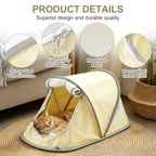 Portable Foldable Pet Tent for Cats Dogs Small Pets Indoor Outdoor Use (Gray)