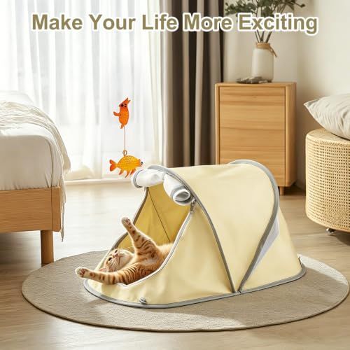 Portable Foldable Pet Tent for Cats Dogs Small Pets Indoor Outdoor Use (Gray)