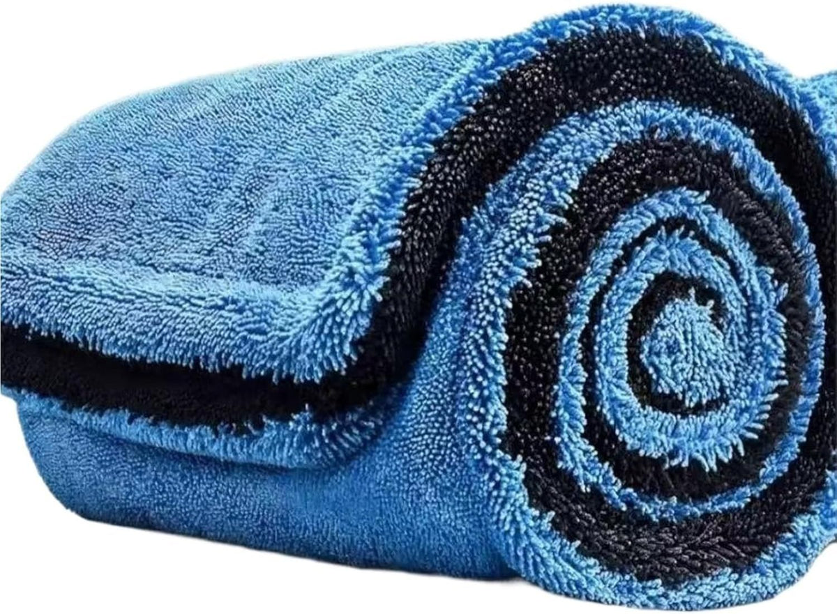 1200 GSM Car Drying Towels – Microfiber Towels for Cars (36" x 24"), Ultra-Absorbent, Streak-Free, Scratch-Free, No Water Spots, Double-Twist Pile & Edgeless Design(Blue)