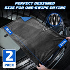 1200 GSM Car Drying Towels – Microfiber Towels for Cars (36" x 24"), Ultra-Absorbent, Streak-Free, Scratch-Free, No Water Spots, Double-Twist Pile & Edgeless Design(Blue)