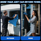 1200 GSM Car Drying Towels – Microfiber Towels for Cars (36" x 24"), Ultra-Absorbent, Streak-Free, Scratch-Free, No Water Spots, Double-Twist Pile & Edgeless Design(Blue)