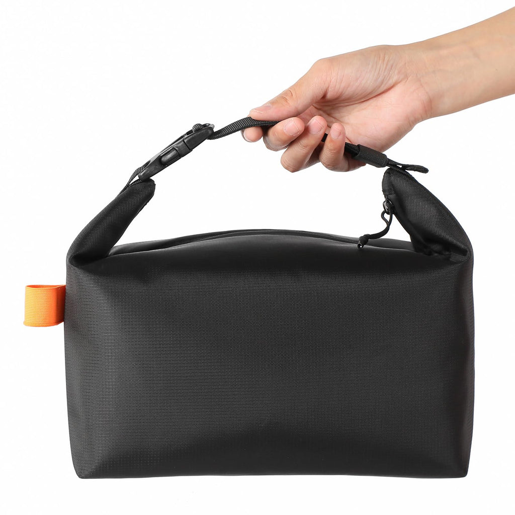 Foldable Lunch Bag – Reusable Insulated Cooler Tote with Waterproof Zipper, Leak-Proof Design, Lightweight & Compact, Ideal for Work, School, Picnic, Travel (Black)
