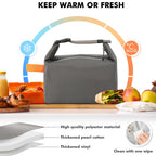 Foldable Lunch Bag – Reusable Insulated Cooler Tote with Waterproof Zipper, Leak-Proof Design, Lightweight & Compact, Ideal for Work, School, Picnic, Travel (Grey)