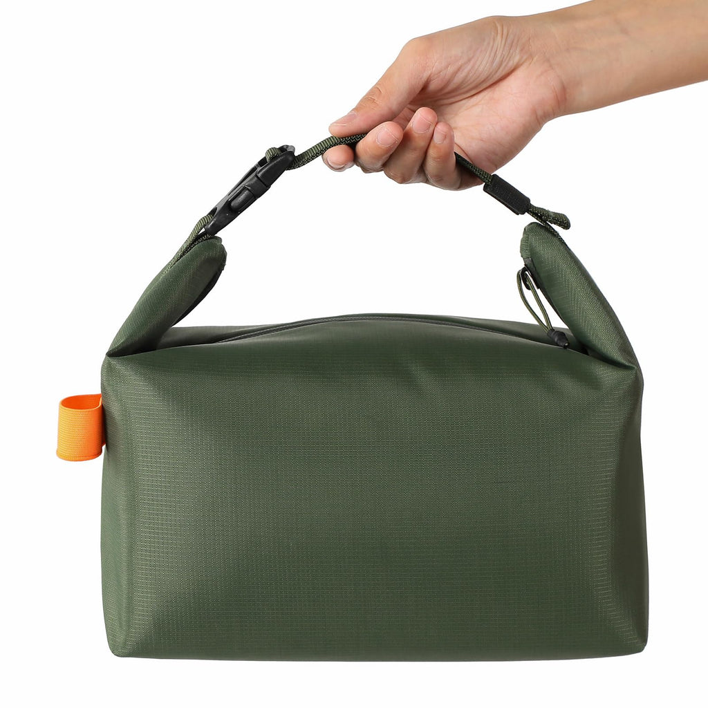 Foldable Lunch Bag – Reusable Insulated Cooler Tote with Waterproof Zipper, Leak-Proof Design, Lightweight & Compact, Ideal for Work, School, Picnic, Travel (Military green)