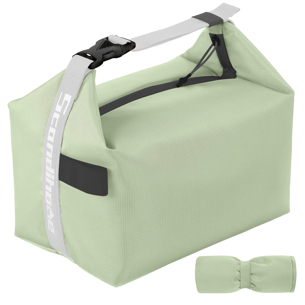 Foldable Lunch Bag – Reusable Insulated Cooler Tote with Waterproof Zipper, Leak-Proof Design, Lightweight & Compact, Ideal for Work, School, Picnic, Travel (Green)