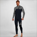 Men's 3mm Full Wetsuit for Surfing Diving & Cold Water Swimming – Front-Zip Neoprene Suit with UV Protection and Flexible Fit(Grey,XXXL)  | Other Colors Available in Store