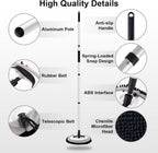 Telescopic Car Cleaning Mop with 4-Section Aluminum Pole, Rotating Microfiber Head, Anti-Slip Grip, Interchangeable Chenille Pads, Multi-Surface Use for Vehicles, Windows, Floors, and Ceilings (Black)