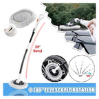 Car Wash Brush with Telescopic Handle – Large Grip, Bendable Head, and Two Brush Heads for Efficient Cleaning(white)