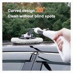 Car Wash Brush with Telescopic Handle – Large Grip, Bendable Head, and Two Brush Heads for Efficient Cleaning(white)