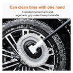 Car Wash Brush with Telescopic Handle – Large Grip, Bendable Head, and Two Brush Heads for Efficient Cleaning(white)