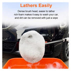 Car Wash Brush with Telescopic Handle – Large Grip, Bendable Head, and Two Brush Heads for Efficient Cleaning(white)