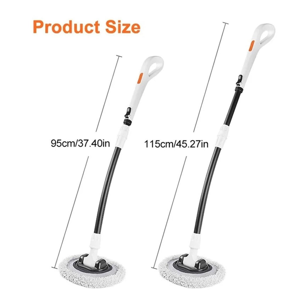 Car Wash Brush with Telescopic Handle – Large Grip, Bendable Head, and Two Brush Heads for Efficient Cleaning(white)