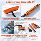 39" Extendable Snow Brush & Ice Scraper, 360° Pivoting Head\nSnow Scraper Essentials Kit,No-Scratch Bristles, Comfort Foam Grip for Car Truck SUV, Automotive Winter Car Accessories(Orange)
