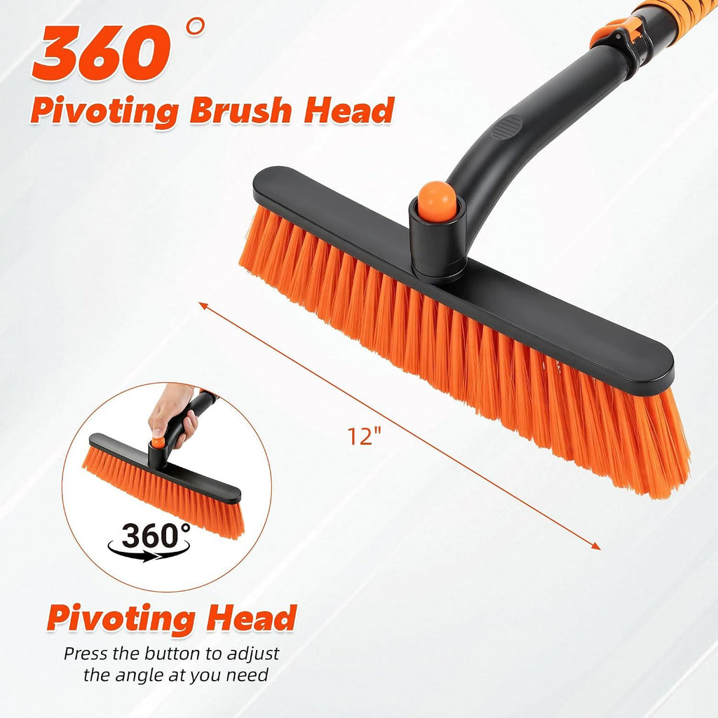 39" Extendable Snow Brush & Ice Scraper, 360° Pivoting Head\nSnow Scraper Essentials Kit,No-Scratch Bristles, Comfort Foam Grip for Car Truck SUV, Automotive Winter Car Accessories(Orange)