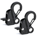 Sliding Rope Hook for Boating, Camping, Fishing & Outdoor Activities, 2Pack (Black)