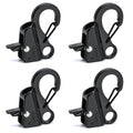 Sliding Rope Hook for Boating, Camping, Fishing & Outdoor Activities, 4Pack (Black)