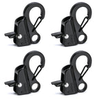 Sliding Rope Hook for Boating, Camping, Fishing & Outdoor Activities, 4Pack (Black)