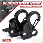 Sliding Rope Hook for Boating, Camping, Fishing & Outdoor Activities, 4Pack (Black)