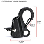Sliding Rope Hook for Boating, Camping, Fishing & Outdoor Activities, 4Pack (Black)