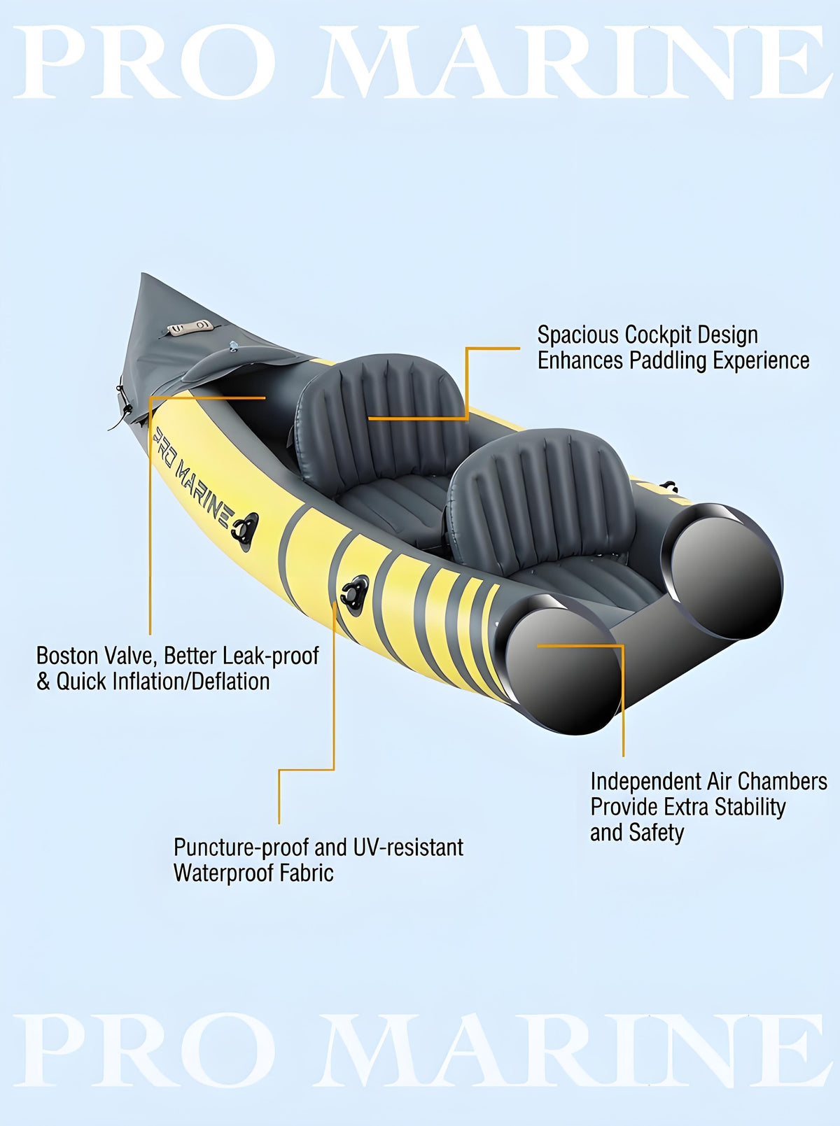 Advanced Elements Inflatable Kayak: 1/2 Person Recreational Convertible (Yellow) – Tandem/Solo Paddling with Durable PVC Hull