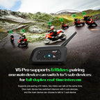 1200M Bluetooth Motorcycle Helmet Intercom Headset